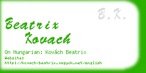 beatrix kovach business card