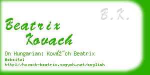 beatrix kovach business card